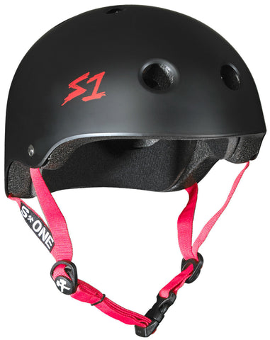 S1 Lifer Helmet - Black Matte w/ Red Straps
